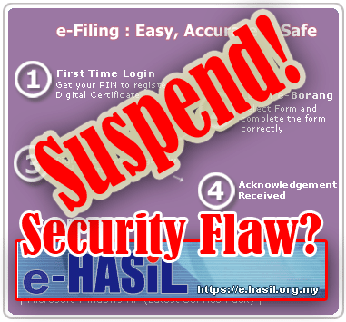 Security flaw - suspend income tax e-filing system